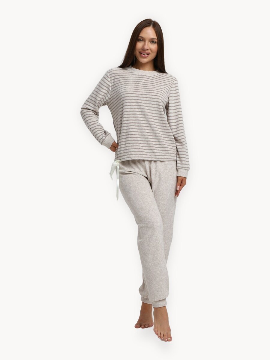 Толстовка 715/бежевый/коричневый