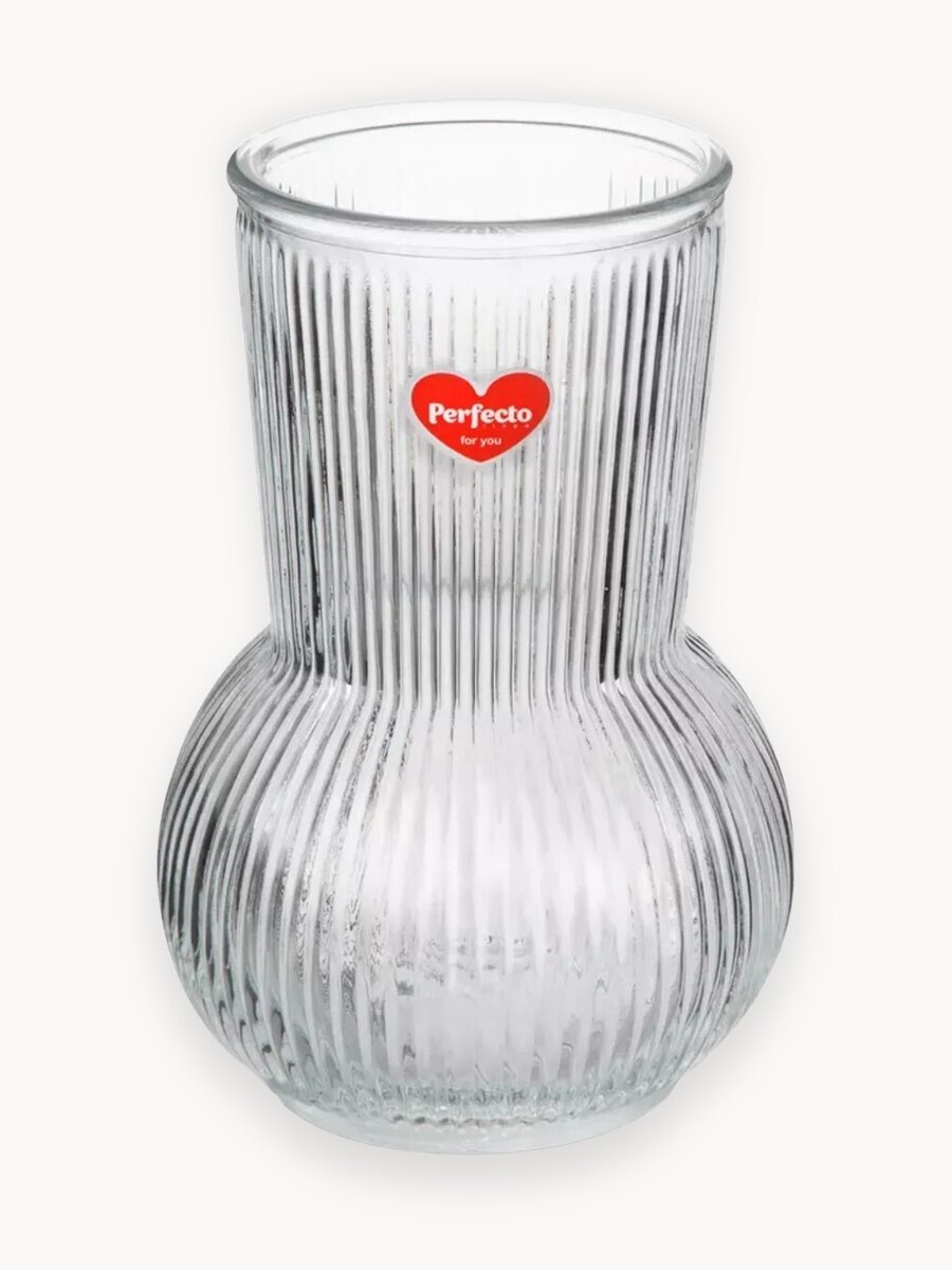 Ваза для цветов, стеклянная, 19х11,5 см, серия Floral, PERFECTO LINEA