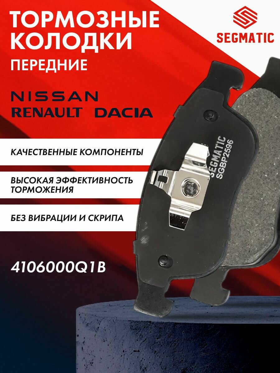Колодки тормозные передние RENAULT ARKANA , DUSTER , KAPTUR , NISSAN TERRANO ; 4106000Q1B