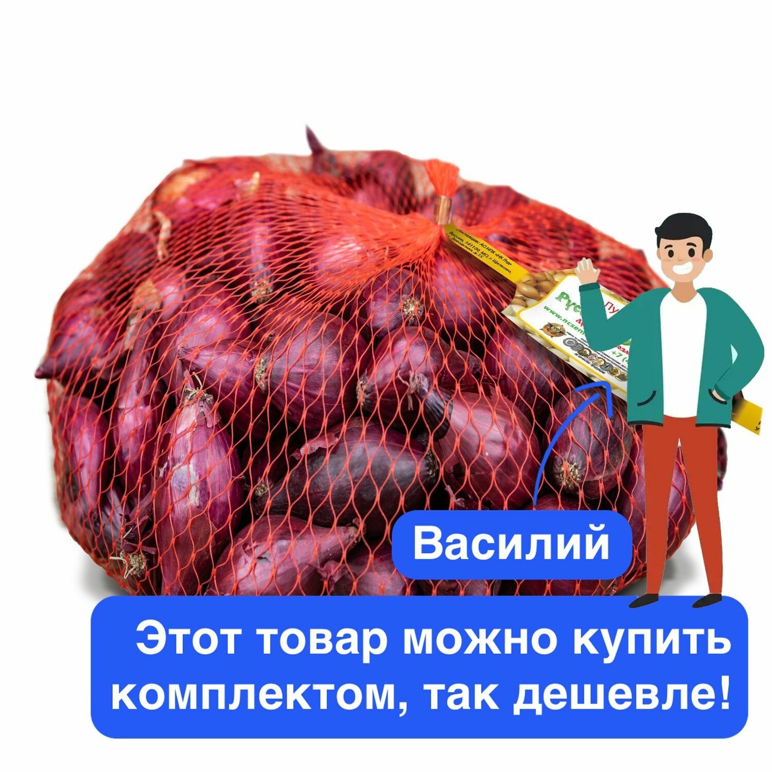 Лук-севок Кармен МС, разбор 14/22, 0.5 кг