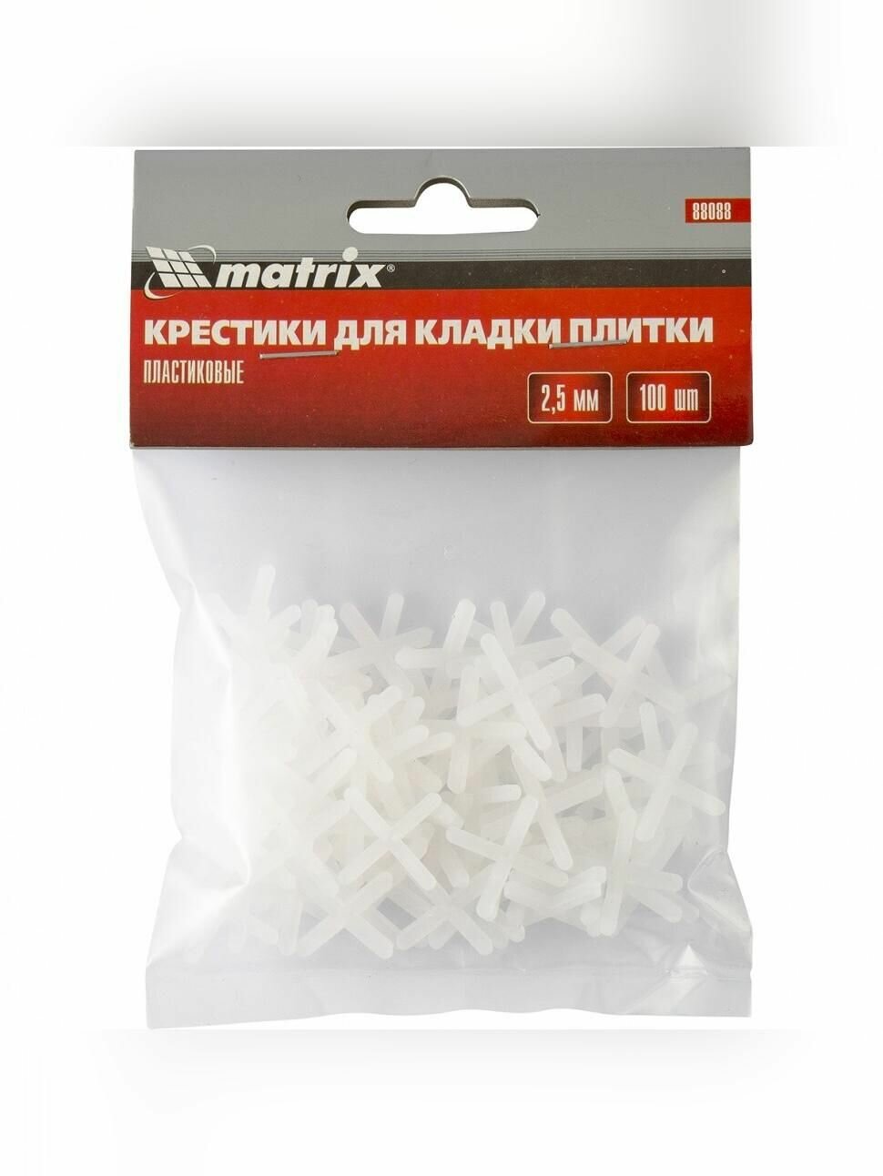 Крестики 2.5 мм для кладки плитки 100 шт Matrix 88088