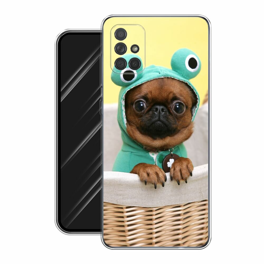 Чехол на Samsung Galaxy A71 / Самсунг Галакси А71 с принтом "Собачка в шапке лягушки" — фото 1