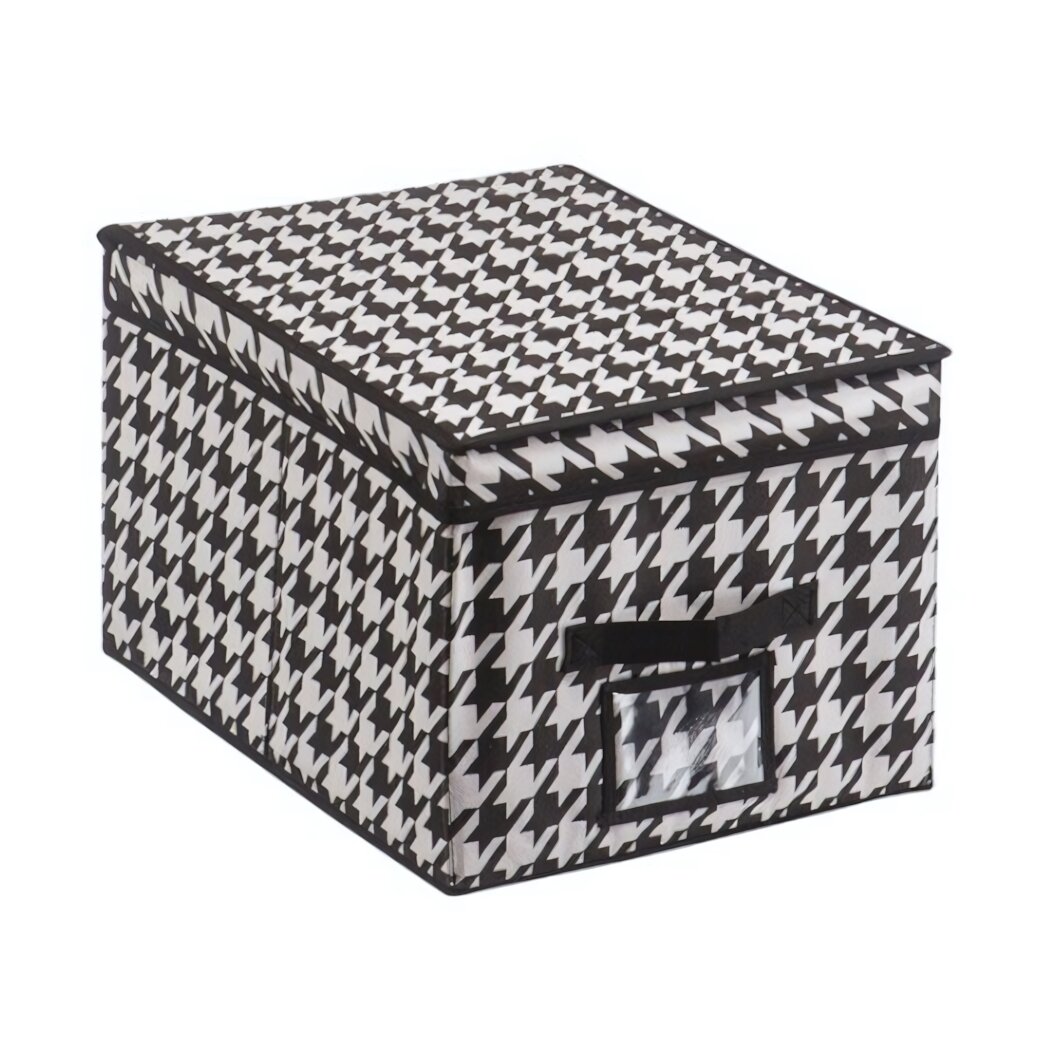 Короб для хранения «Пепита» 400x300x250 мм складная черно-белый вентиляция