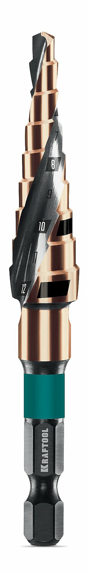 KRAFTOOL COBALT 4-12мм 9 ступеней азотирование винтовая спираль сверло ступенчатое(29691-4-12-9)