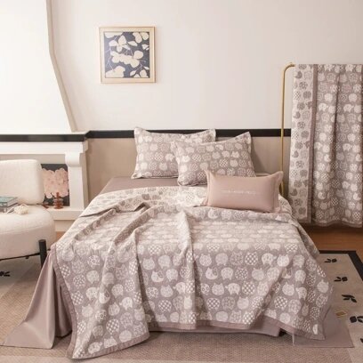 Комплект постельного белья Сатин Aurora Veil с Покрывалом AV003 Евро наволочки 50-70