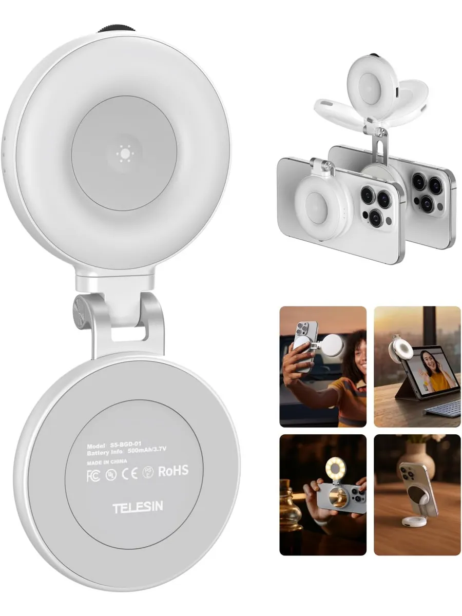 Кольцевой свет Telesin "Magnetic LED", крепление, поддержка режима TTL