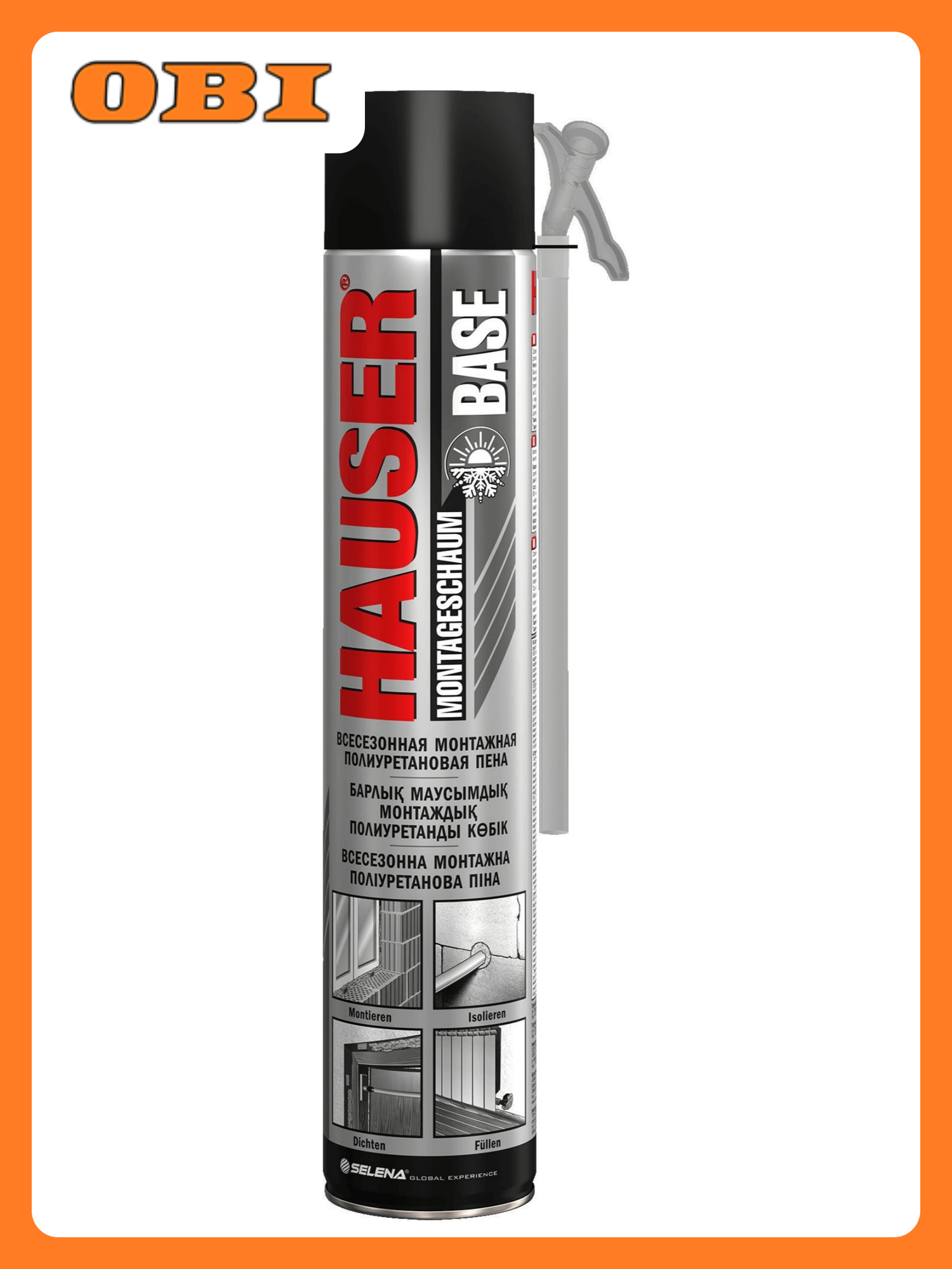 Пена полиуретановая Hauser BASE всесезонная монтажная 500 г