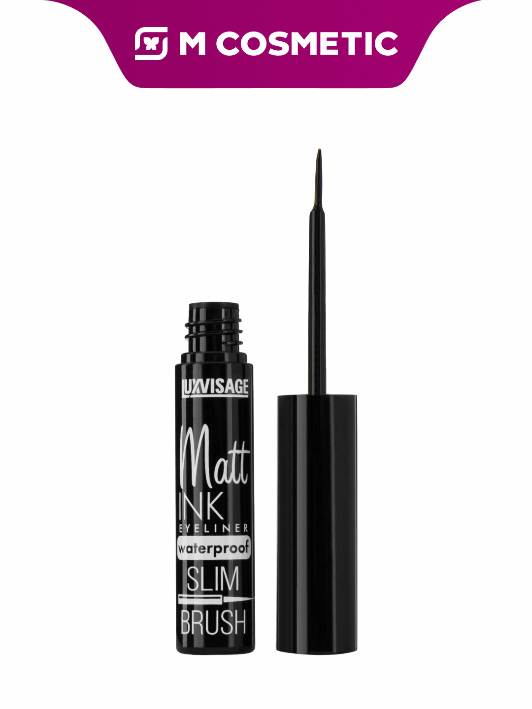 Водостойкая подводка для глаз LUXVISAGE Matt Ink, ультрачерная