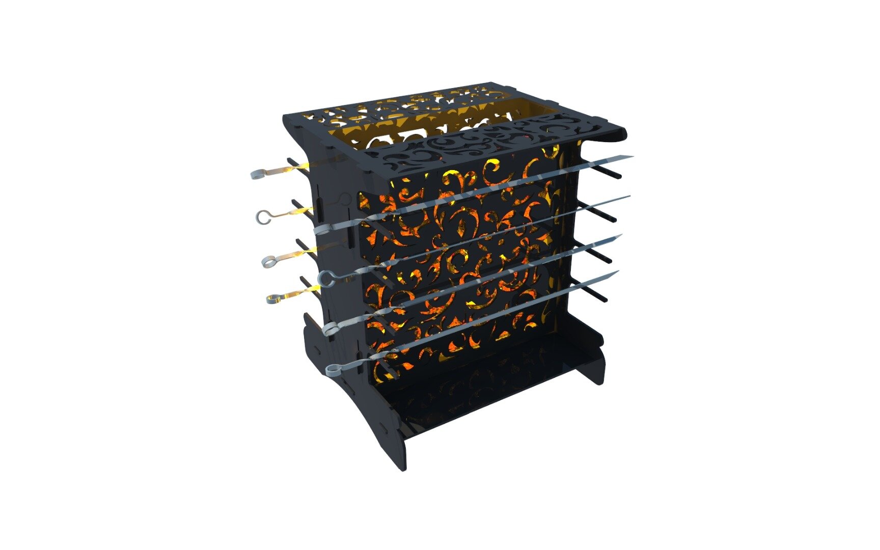 Мангал вертикальный под решетку т. 3мм — фото 1