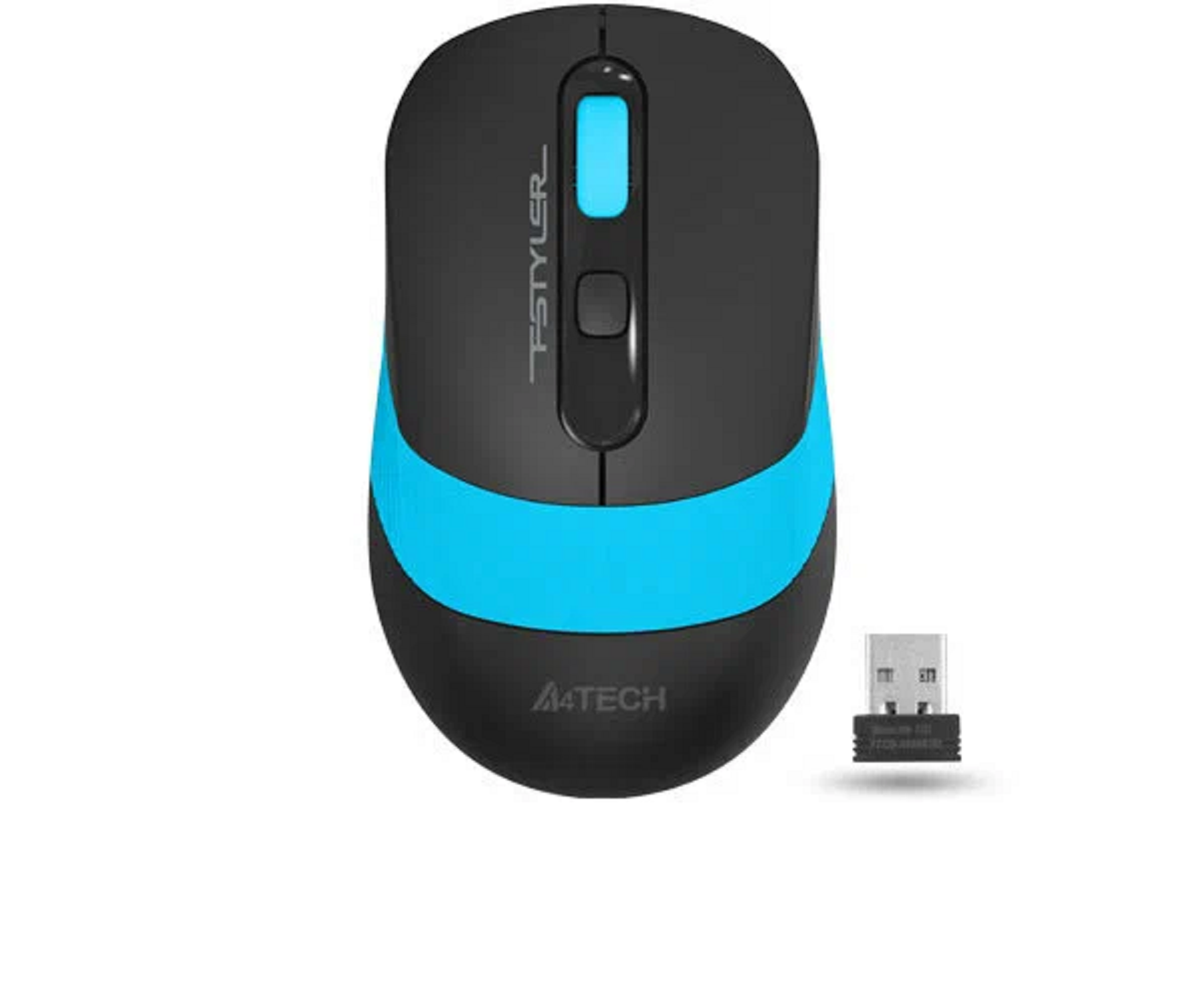 Мышь A4Tech "Fstyler FG10", беспроводная, 2000dpi, 3 программируемые клавиши, черная/синяя