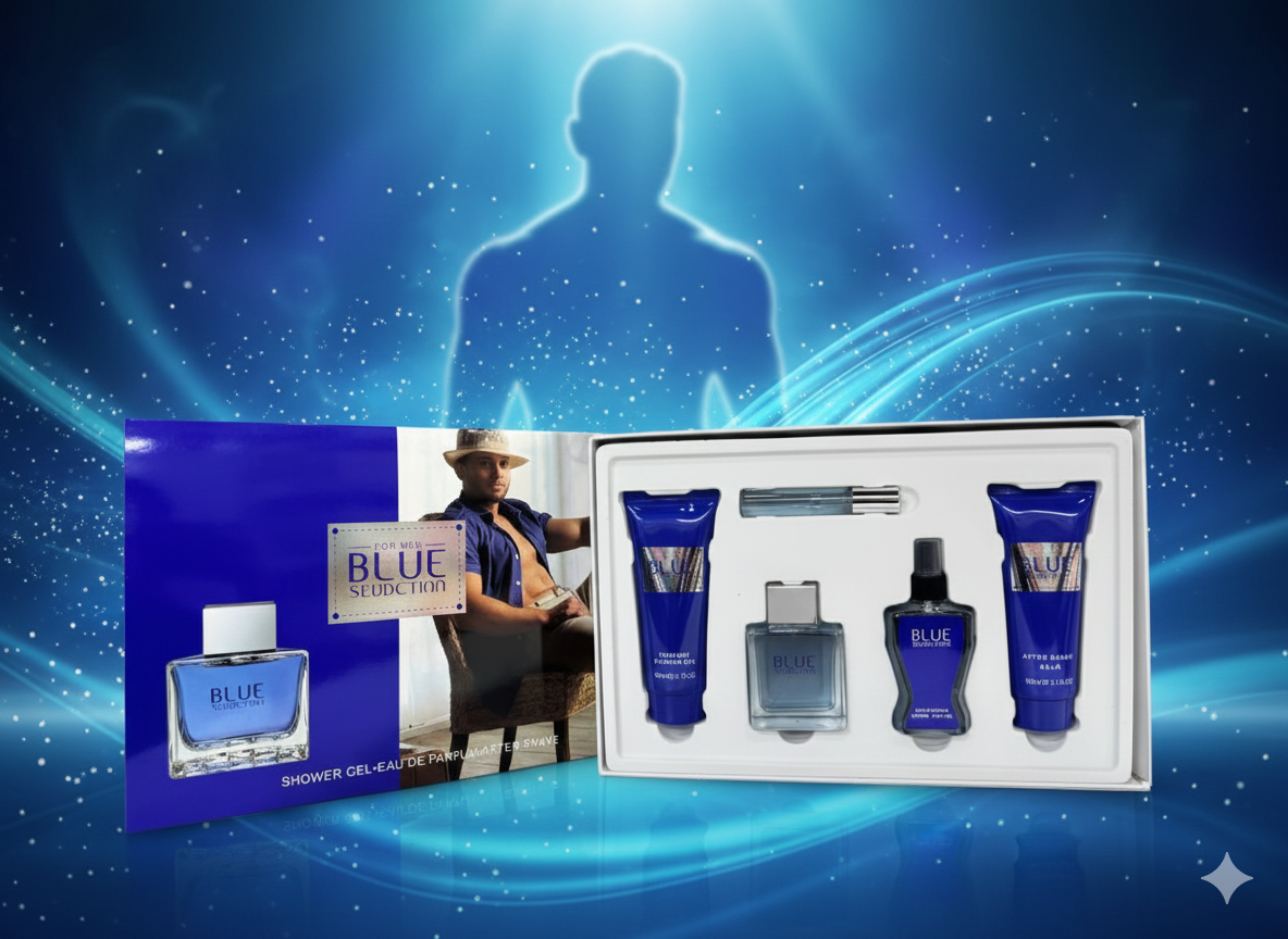 Blue Seduction for Men-набор духов и средств по уходу за телом премиум-класса для мужчин