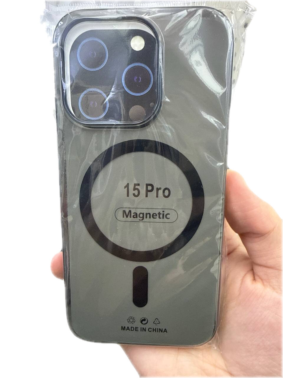 Чехол 7MILLIARD для iPhone 15 Pro, магнитный, прозрачный, ударопрочный — фото 1