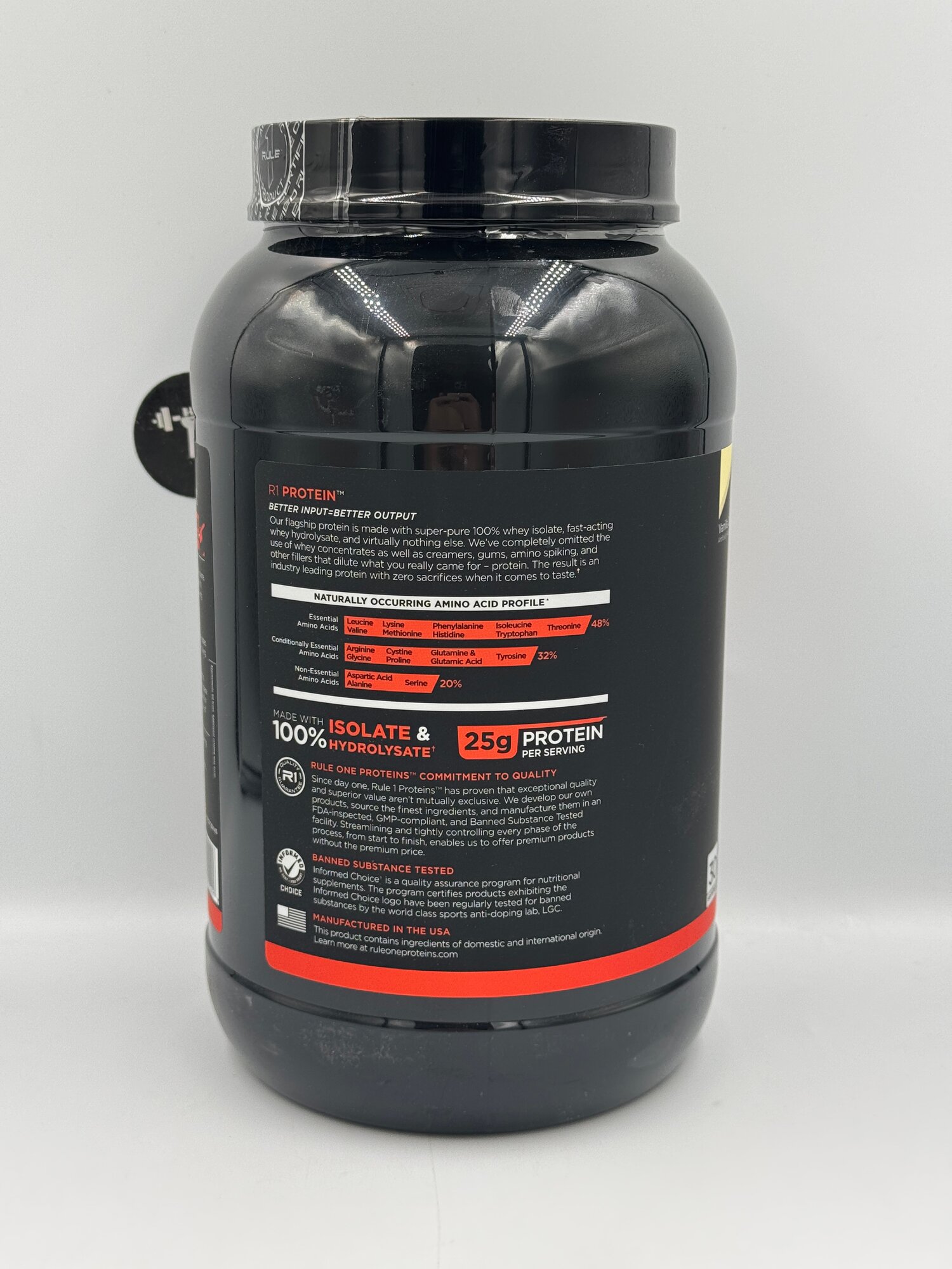 Rule1 Protien isolate вкус Ванила 0.9kg, 30 порций vanilla creme — фото 1