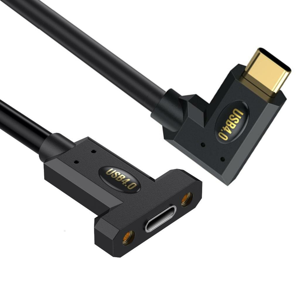 Кабель USB4 90 градусов, 240 Вт, 40 Гбит/с, 1m - Мужской локоть