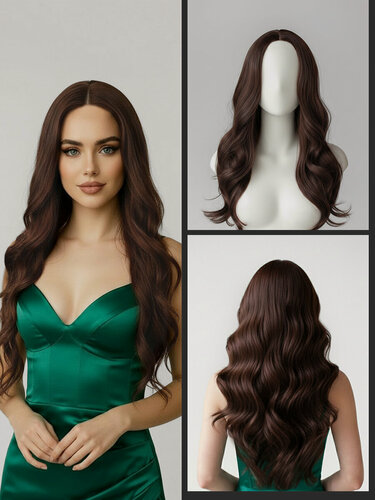 Изображение товара Женский парик синтетический 65 см тон 6 , HAIR COLLECTION имитация натуральных волос, длинные волосы, без челки, шт