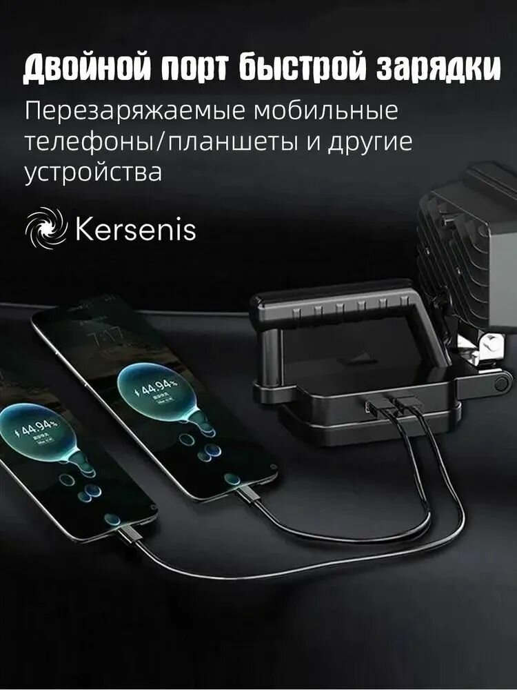 Kersenis Фонарь на аккумулятор для Makita 18В-21В, 2 порта USB для зарядки, подходит для кемпинга и аварийного освещения