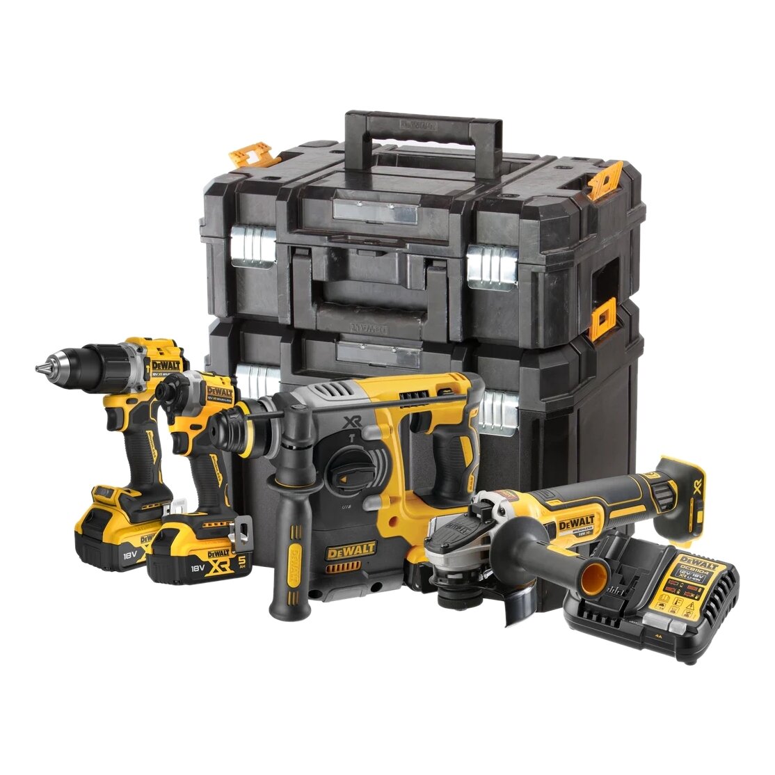 Набор из 4 инструментов DEWALT DCK429P3T-QW 18 В XR Brushless + 3x5.0Ач + зарядное устройство