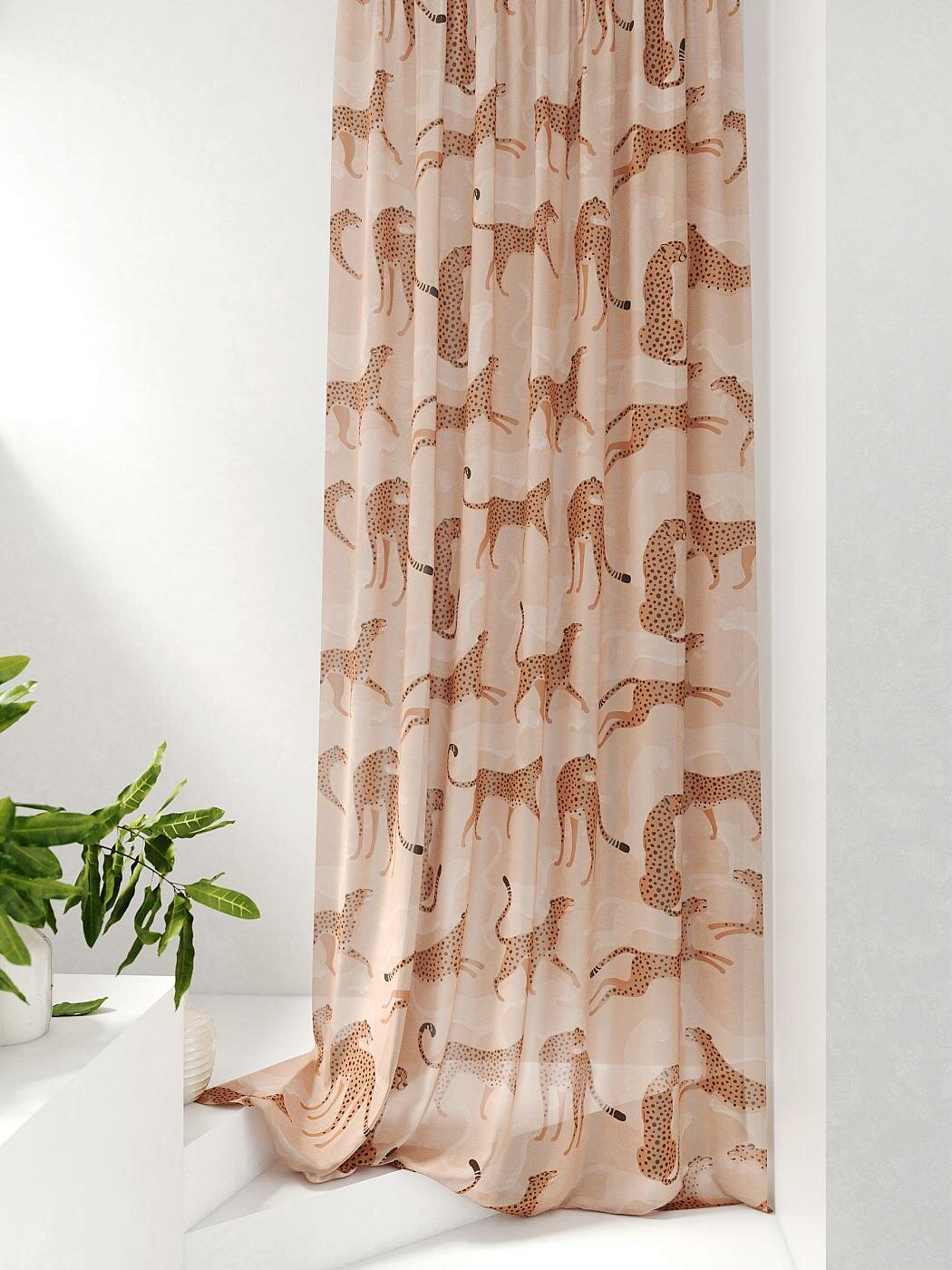 Штора для спальни и гостиной готовая 150x260 см с рисунком (589094-260)