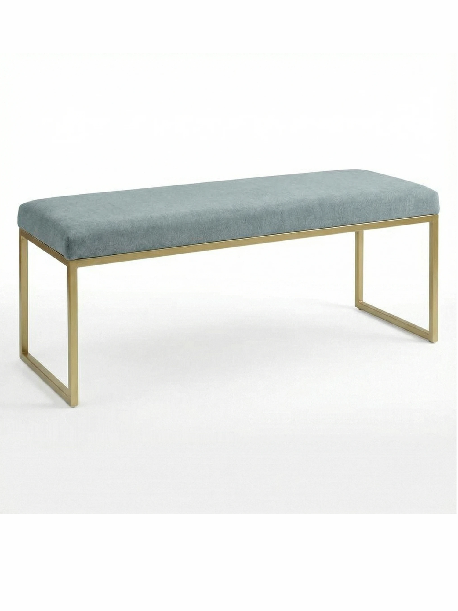 Банкетка для прихожей, для спальни GREENWEEN ALBA, золотой каркас, сидение велюр цвет Titan, 1100х400х450