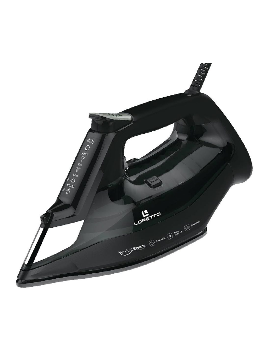 Утюг Loretto Vertical Steam Touch чёрный-синий мощность 2800 Вт