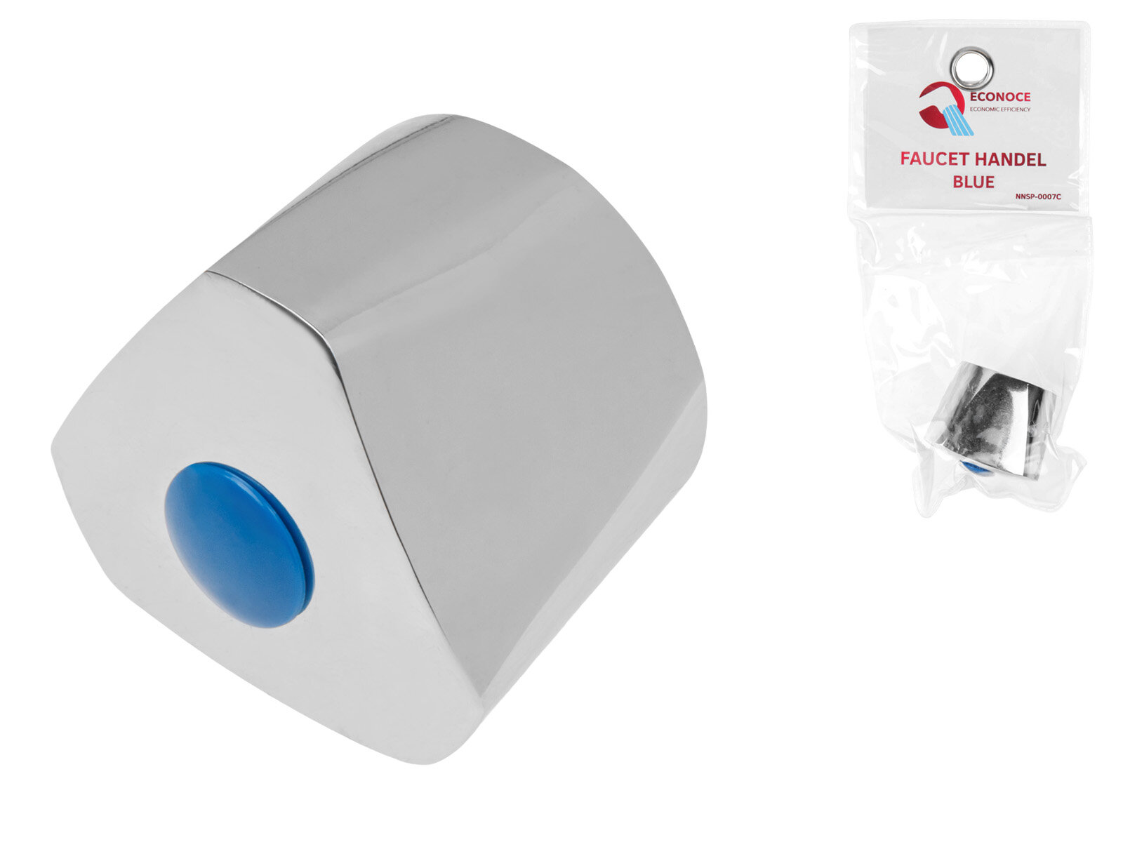 Маховик для вентильного смесителя ECONOCE, серия 7, синий, для холодной воды — фото 1