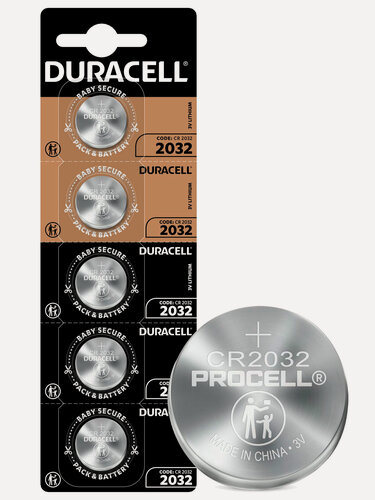 Изображение товара Батарейки CR2032 DURACELL литиевые, 3V, отрывной блистер, 5 шт