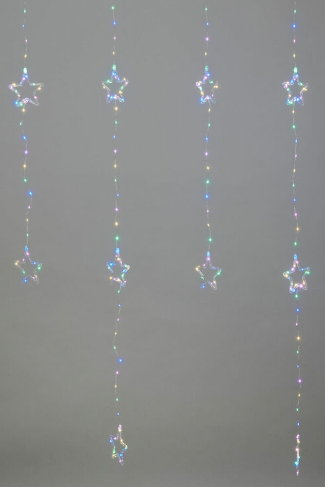 Световой занавес звездный дождь, 415 разноцветных микро LED-огней, 2х2+5 м, серебряная проволока, контроллер, таймер, уличный, Koopman International AVX100700-1