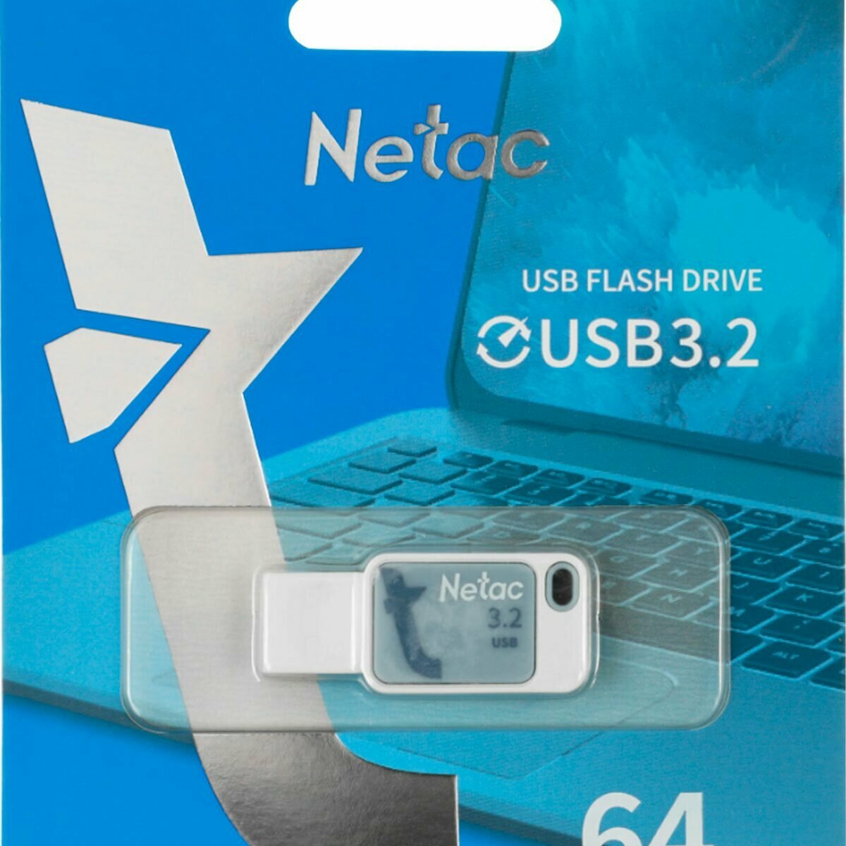 Флеш-память USB 64Gb NETAC UA31, USB 3.2, голубой, NT03UA31N-064G-32BL (NT03UA31N-064G)