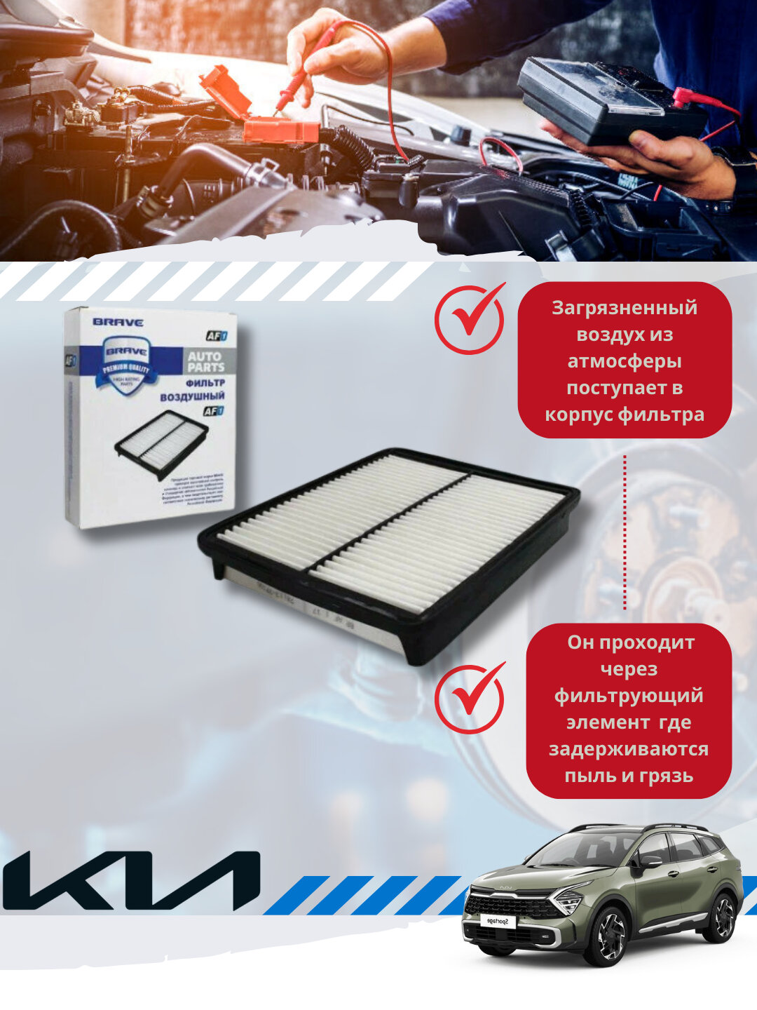 Фильтры воздушные KIA SPORTAGE , K5 — фото 1
