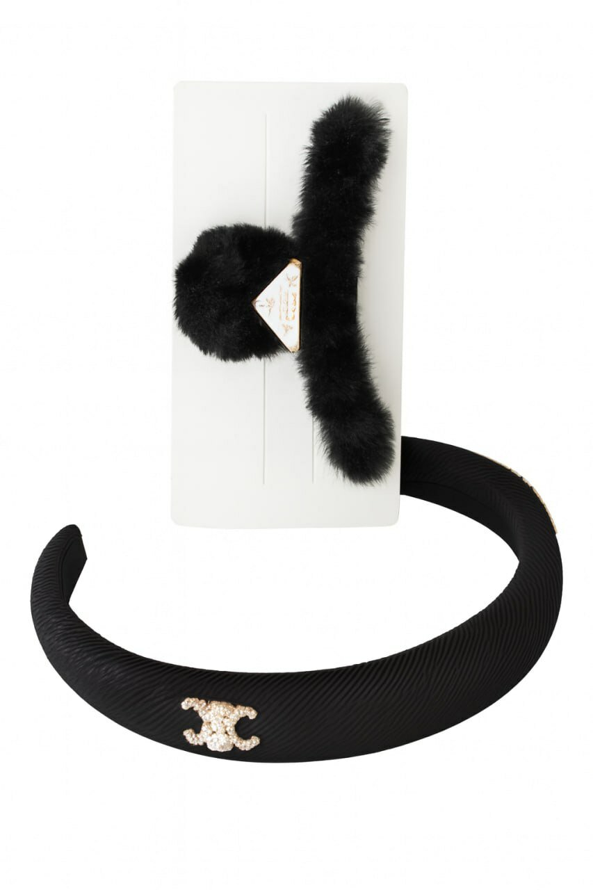 Стильный набор аксессуаров для волос. Ободок и заколки подходят для повседневных и праздничных причёсок.