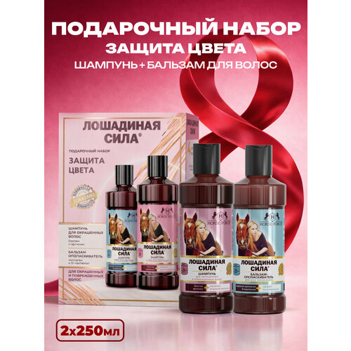 Лошадиная Сила Подарочный набор мужской с маслом сандалового древа MEN бьюти бокс шампунь против выпадения волос + парфюмерный гель для душа «Аромат Роскоши и Успеха» 400*400 мл.