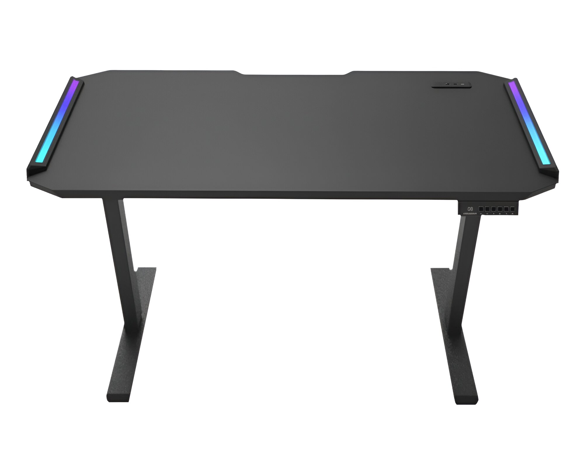 Cougar E-Deimus 120 — стильный игровой стол для геймеров с карбоновой поверхностью и большим RGB-ковром для мыши.