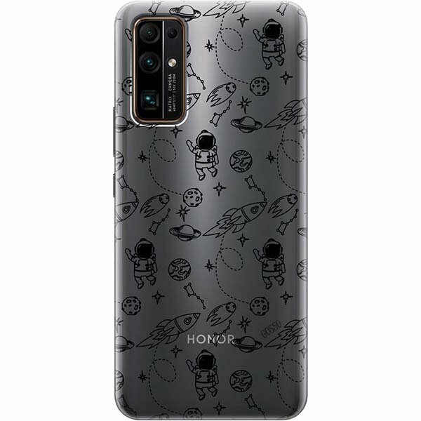 Ультратонкий силиконовый чехол-накладка для Honor 30 с 3D принтом "Space"