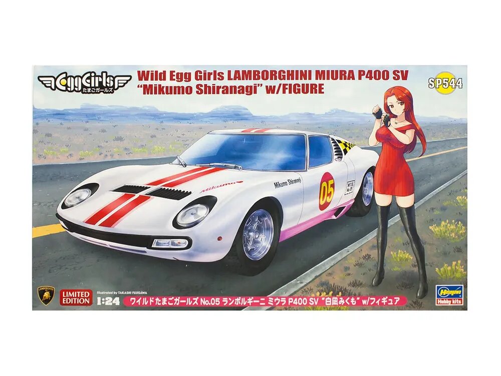 52344 Автомобиль Lamborghini Miura P400 SV Mikumo Shiranagi с фигуркой девушки (1:24)