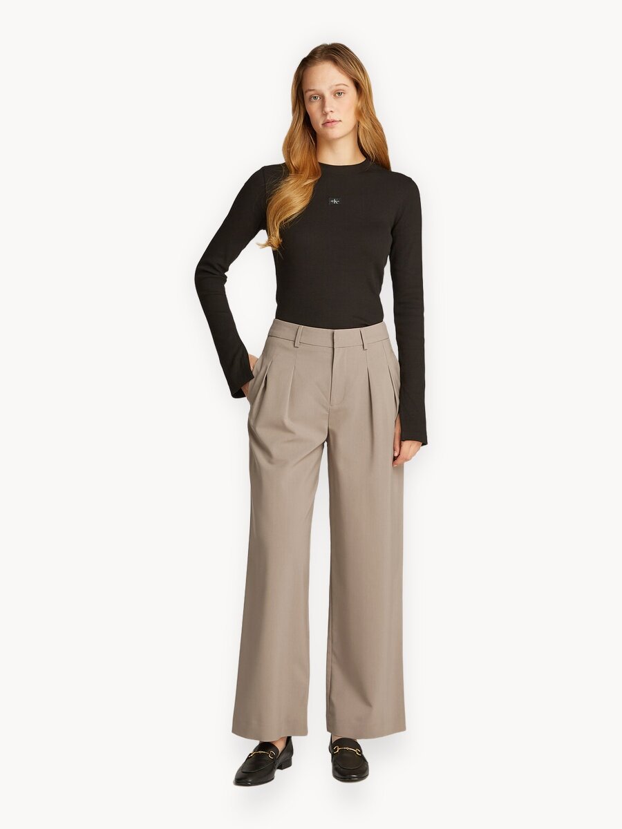 Брюки классические Calvin Klein Jeans Kadın Tailored Wide Leg Pantolon, размер 32 JEAN, бежевый