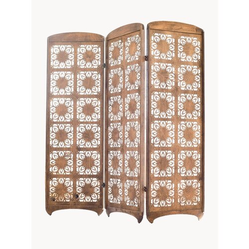 Ширма Марракеш интерьерная складная напольная перегородка для зонирования комнаты 160х150 см 3 секции цвет орех 28356₽