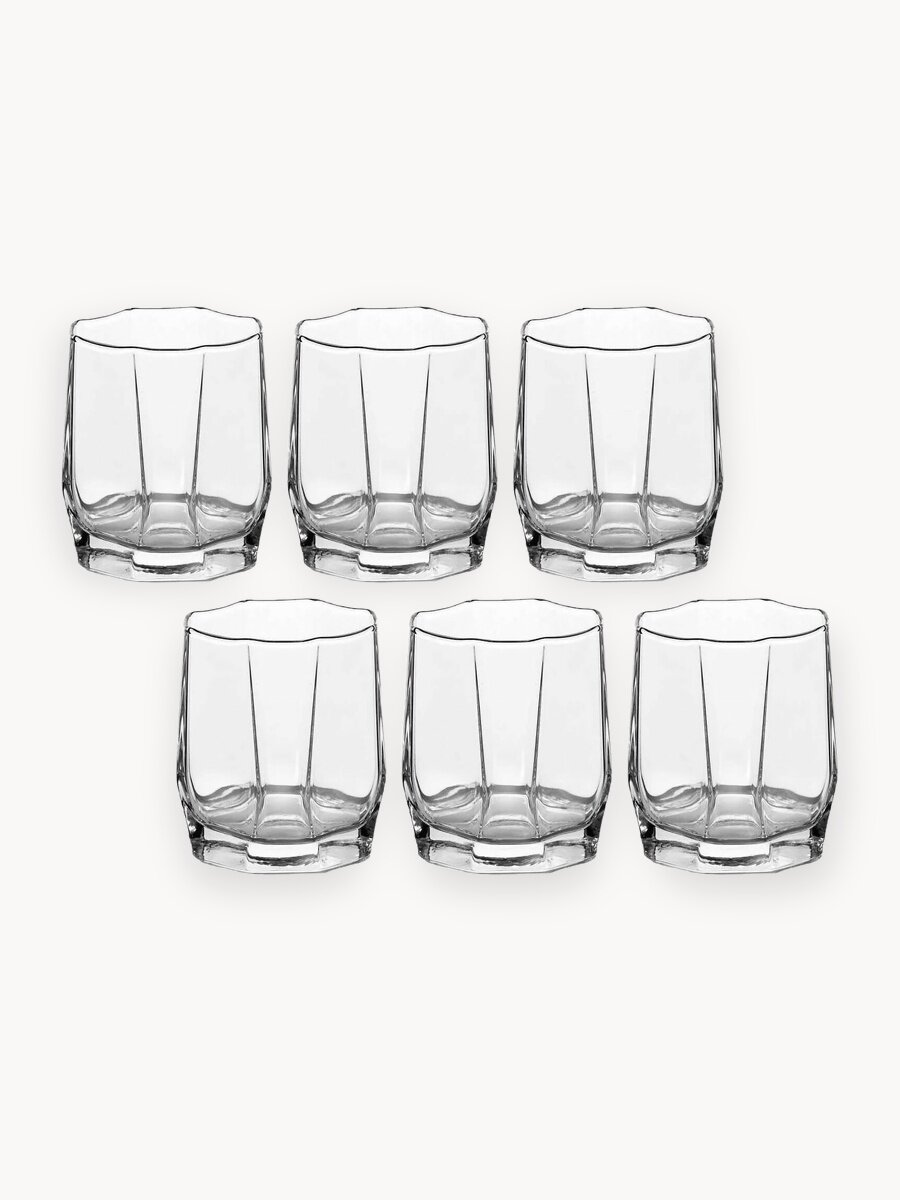 Набор стаканов Pasabahce Hisar, низкий, 210мл, 6шт, прозрачное стекло