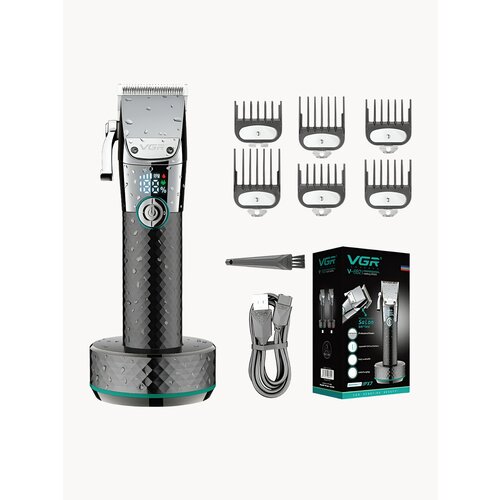 Машинка для стрижки волос и бороды/Профессиональная машинка с насадками/Аккумуляторная