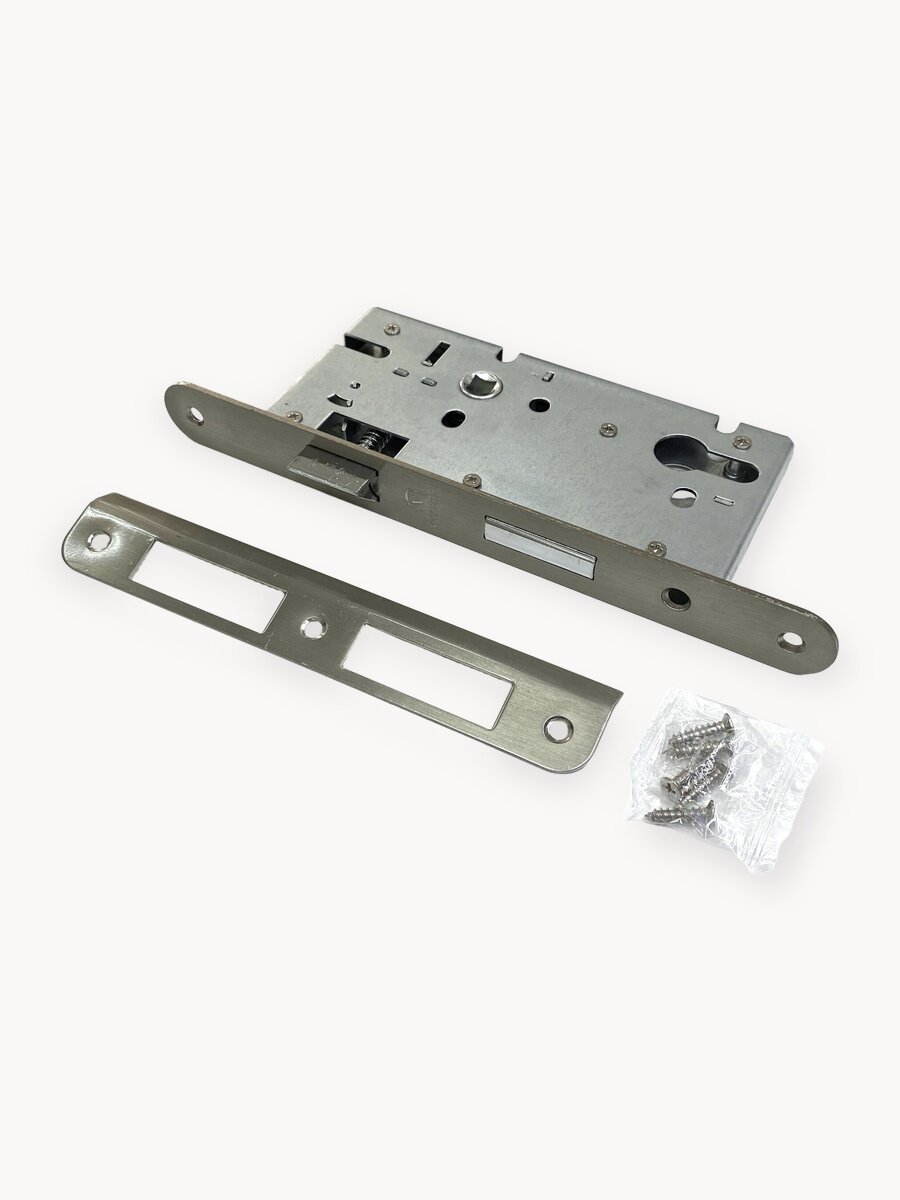 Замок врезной для входных дверей под цилиндр, в цвете Никель