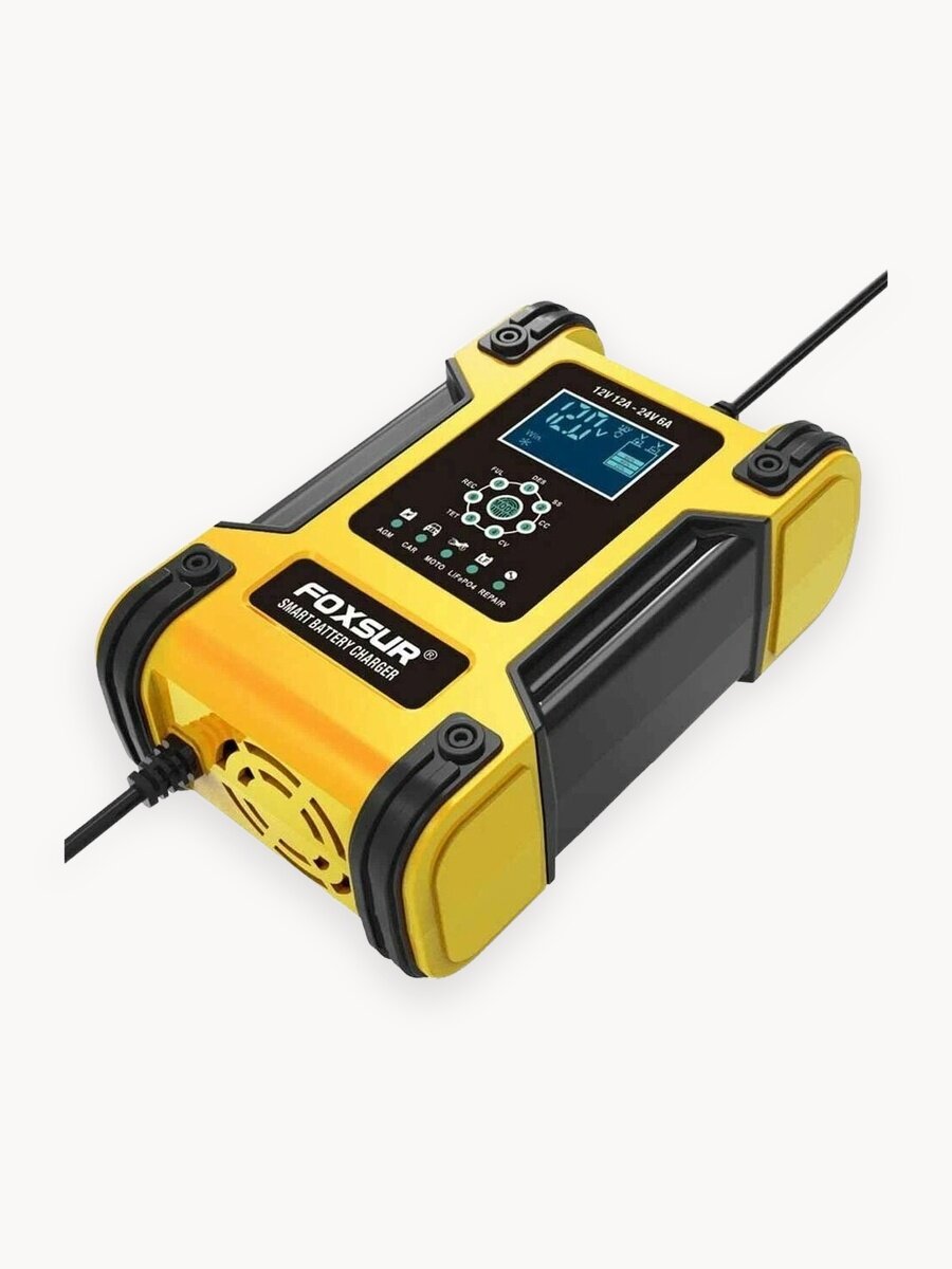 Зарядное устройство Foxsur F-12A для аккумуляторов 12В и 24В, емкостью до 200 Ач