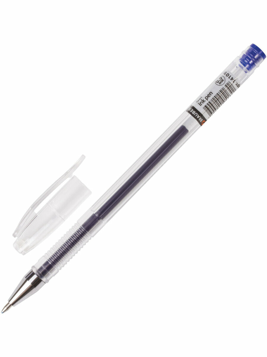 Ручка гелевая BRAUBERG Jet, комплект 12 штук, синяя, узел 0,5 мм, линия письма 0,35 мм, 880207 — фото 1
