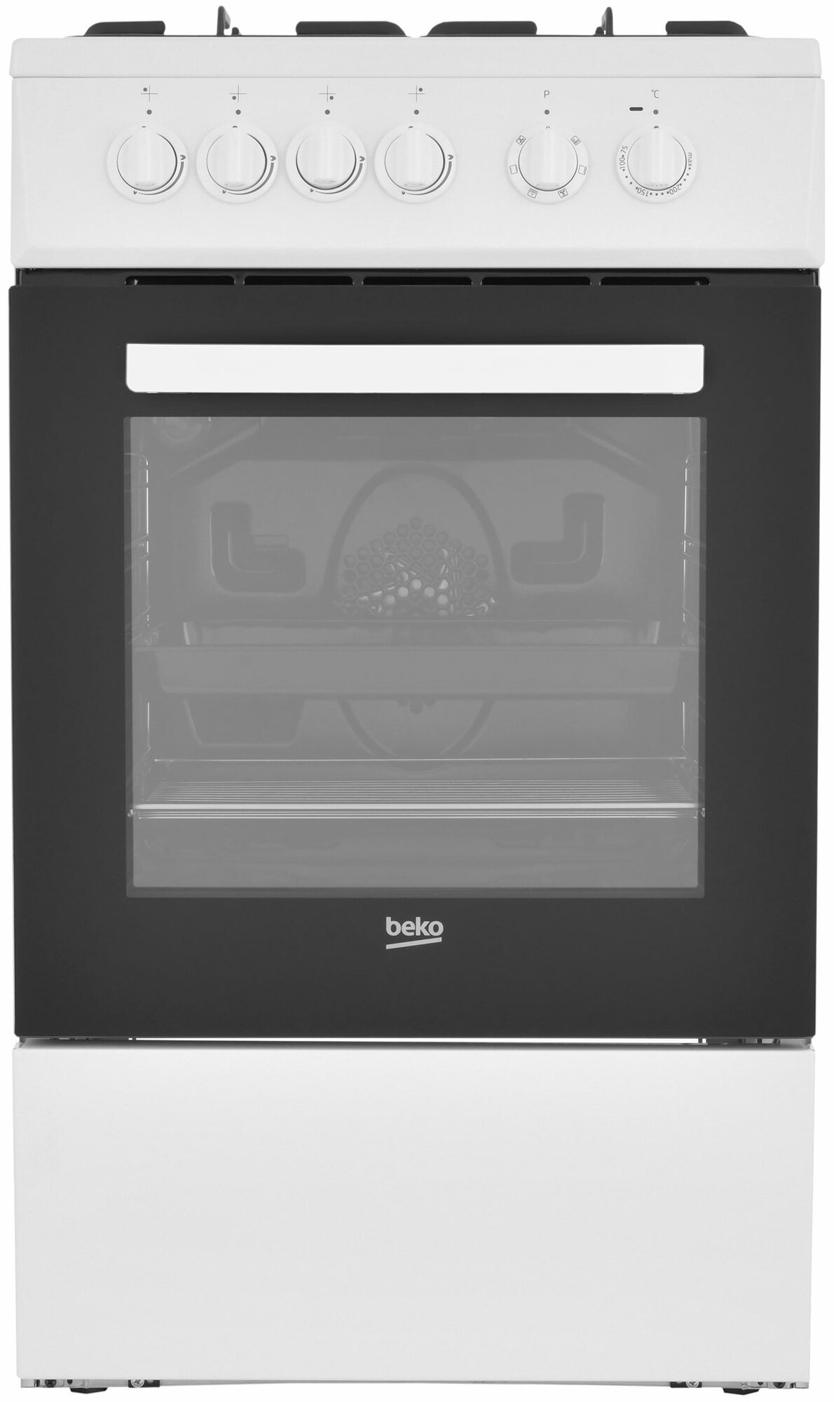 Комбинированная плита Beko FSE52000W, 4 конфорки, гриль, белый