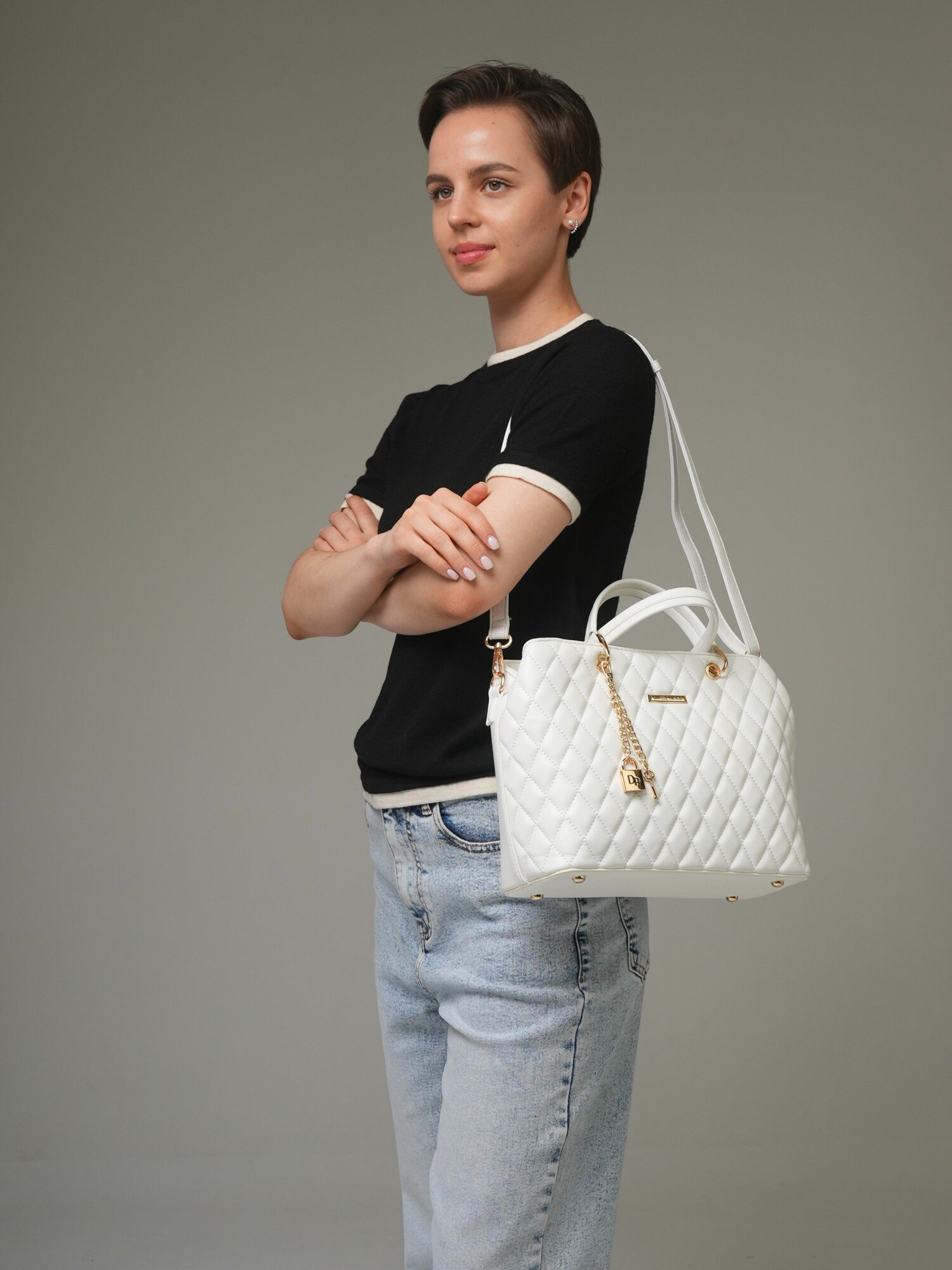 Сумка тоут Daniele Patrici, белый — фото 1