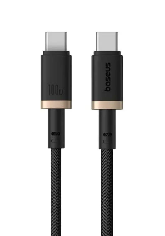 Кабель Baseus "Dura", для быстрой зарядки, USB-C - USB-C, 100Вт, черный, 1м — фото 1