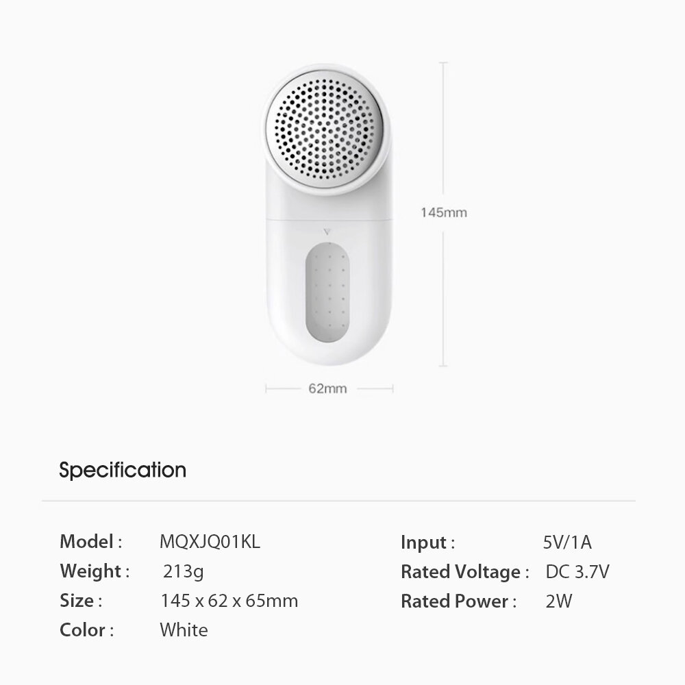 Картинки Стиральная машина Xiaomi Mijia: USB-зарядка, 90 минут автономной работы, низкий уровень шума, машинка для стрижки волокон для свитеров, занавесок, ковров