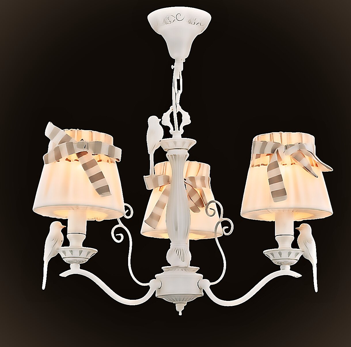 Люстра подвесная, 3 рожка, с п тичками, D&S LIGHTING