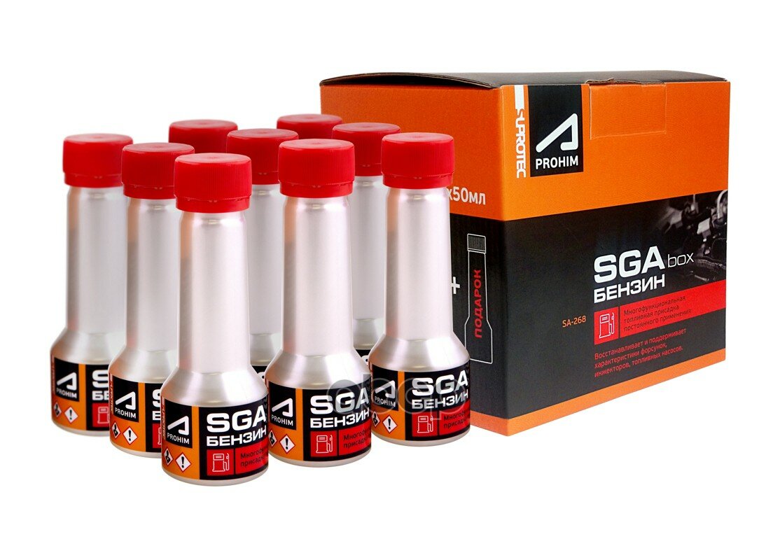 SUPROTEC A-PROHIM многофункциональная присадка для бензина SGA BOX SA-268 (9 флаконов ПО цене 8). Suprotec арт. 123292