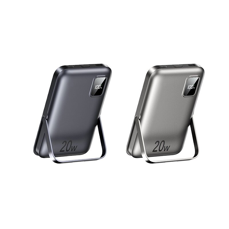 Внешний аккумулятор REMAX RPP-695, 10000 мАч, магнитный, беспроводной, PD 20W. черный — фото 1