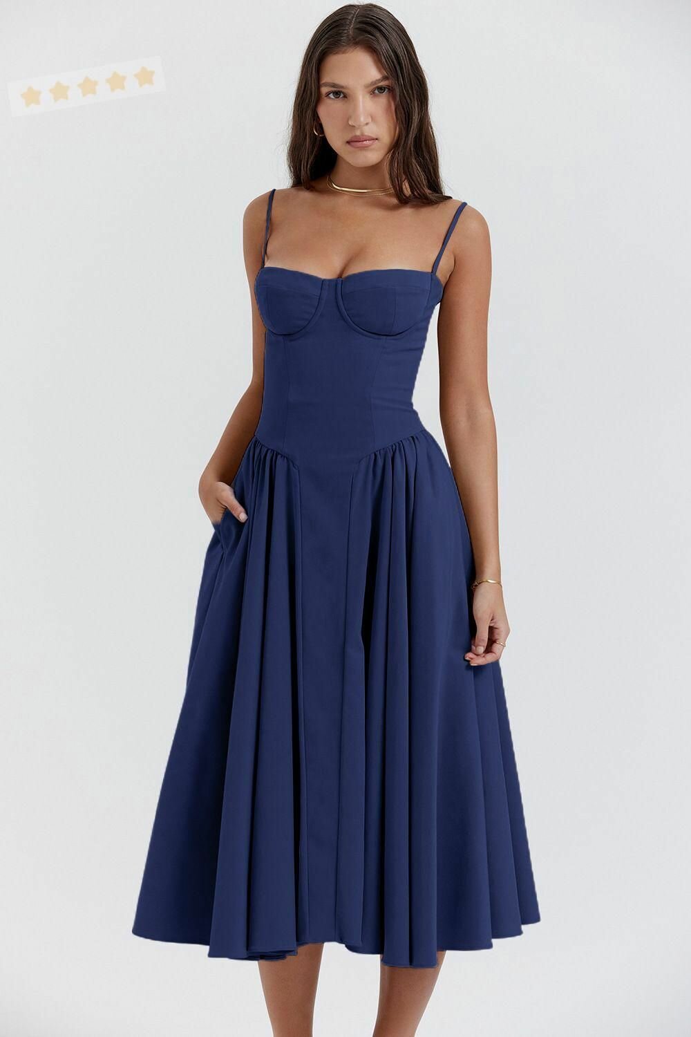 Новое французское ретро длинное платье-юбка в дворцовом стиле с подтяжками-ROMIKY