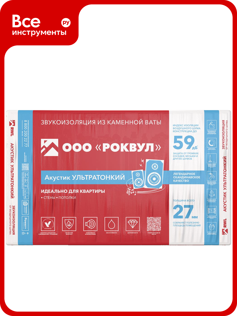 Звукопоглощающая плита RWL акустик баттс Ультратонкий 27 мм 236227